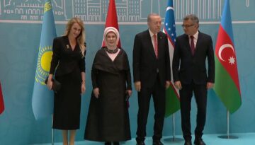Türk Devletleri Teşkilatı Doruğu. Cumhurbaşkanı Erdoğan önderleri karşıladı