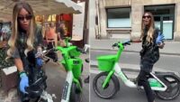 Ünlü model paklık takıntısı ve mikrop fobisiyle tanınıyor… Bisikleti evvel güzelce sildi, sonra eldiven takarak bindi