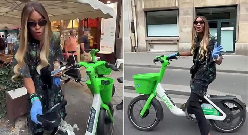 Ünlü model paklık takıntısı ve mikrop fobisiyle tanınıyor… Bisikleti evvel güzelce sildi, sonra eldiven takarak bindi